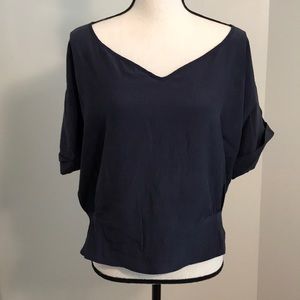 MYNE Cutout Back Silk Blouse